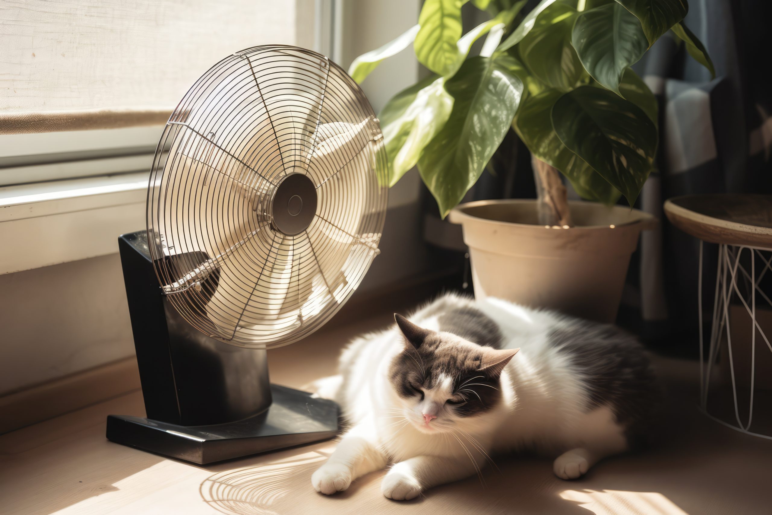 chat air frais ventilateur