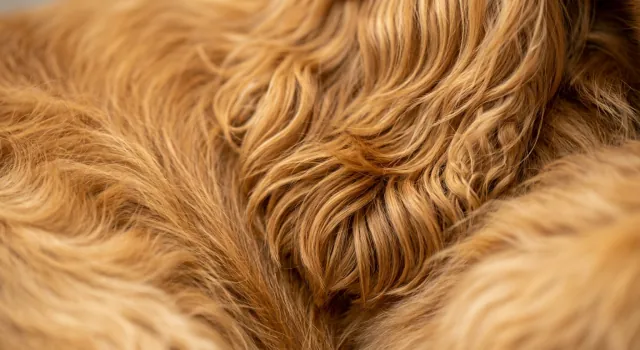 Gros plan sur le pelage d'un chien
