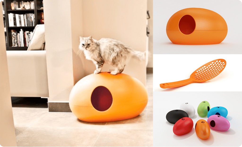 poopoopeedo litiere niche pour chat sin design