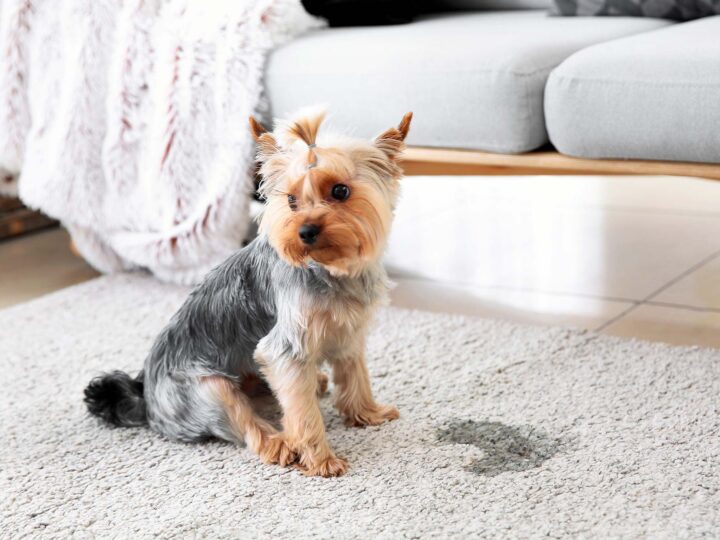 Chien qui fait pipi dans la maison